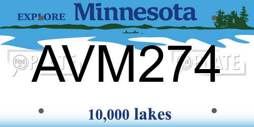 AVM274 Minnesota License Plate
