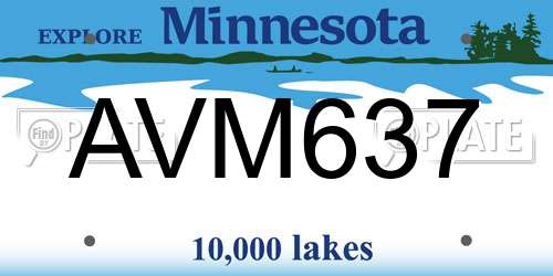 AVM637 Minnesota License Plate