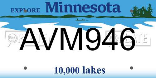 AVM946 Minnesota License Plate
