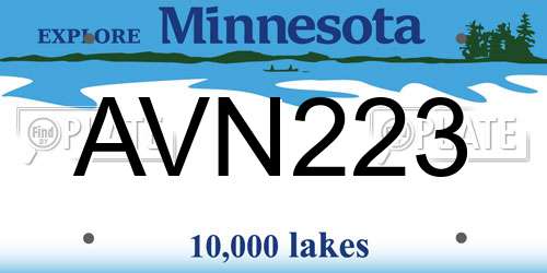 AVN223 Minnesota License Plate