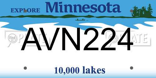AVN224 Minnesota License Plate