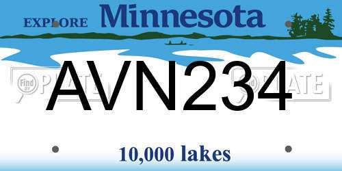 AVN234 Minnesota License Plate