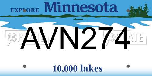 AVN274 Minnesota License Plate