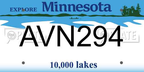AVN294 Minnesota License Plate