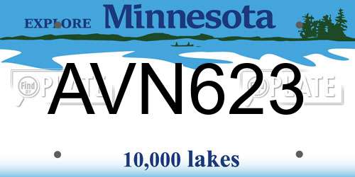 AVN623 Minnesota License Plate