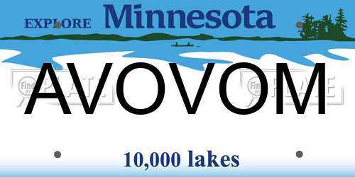 AVOVOM Minnesota License Plate
