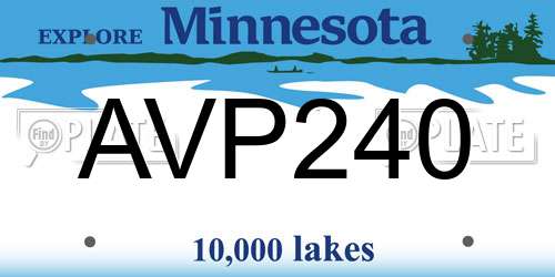 AVP240 Minnesota License Plate