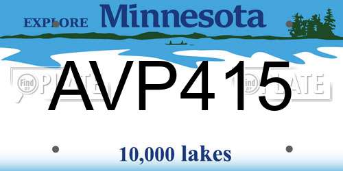 AVP415 Minnesota License Plate