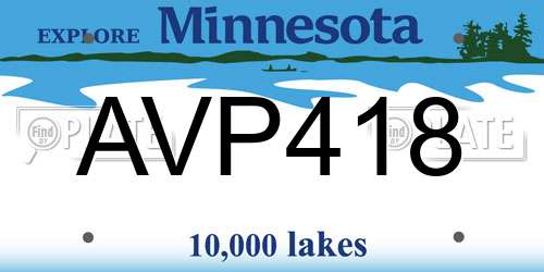 AVP418 Minnesota License Plate