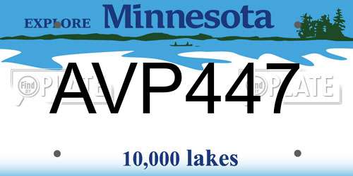 AVP447 Minnesota License Plate