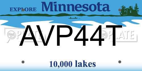 AVP44T Minnesota License Plate