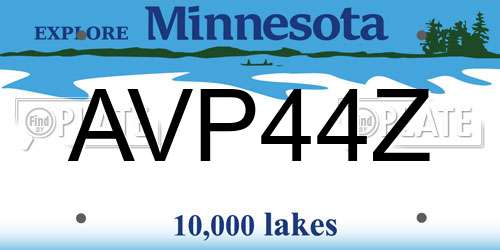 AVP44Z Minnesota License Plate