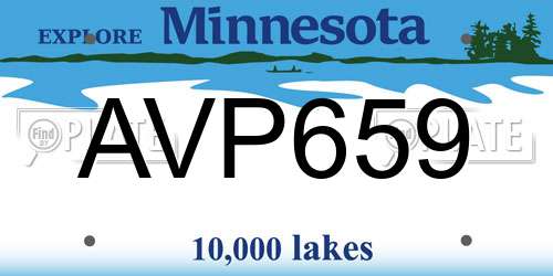 AVP659 Minnesota License Plate