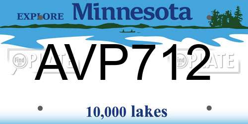 AVP712 Minnesota License Plate