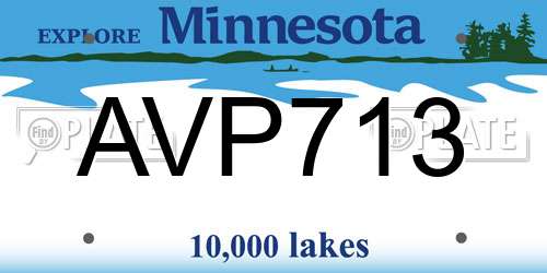 AVP713 Minnesota License Plate