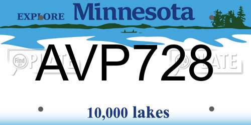 AVP728 Minnesota License Plate