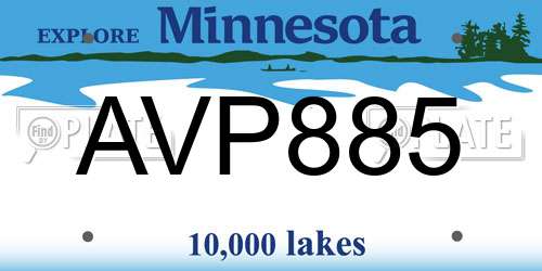 AVP885 Minnesota License Plate