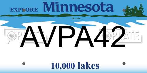 AVPA42 Minnesota License Plate