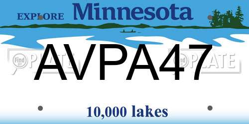 AVPA47 Minnesota License Plate