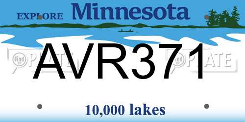 AVR371 Minnesota License Plate