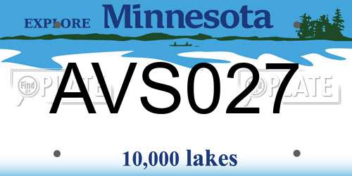 AVS027 Minnesota License Plate