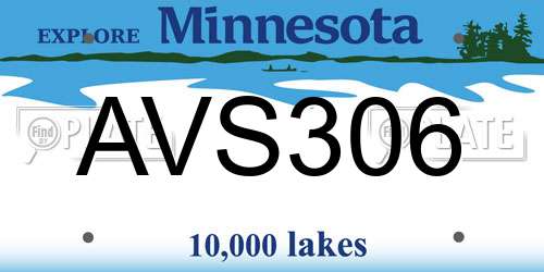 AVS306 Minnesota License Plate