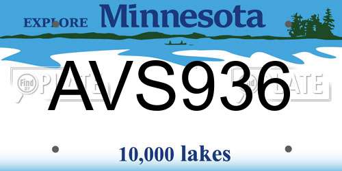AVS936 Minnesota License Plate