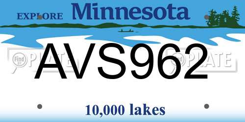 AVS962 Minnesota License Plate
