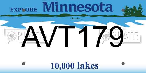 AVT179 Minnesota License Plate