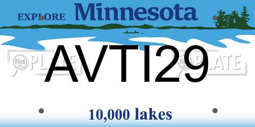 AVTI29 Minnesota License Plate