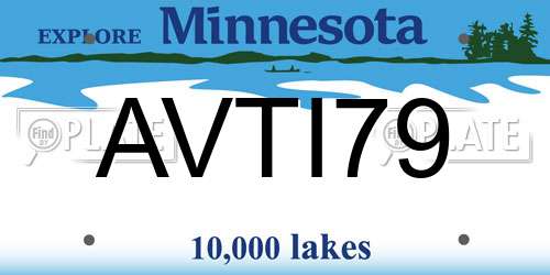 AVTI79 Minnesota License Plate