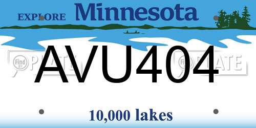 AVU404 Minnesota License Plate