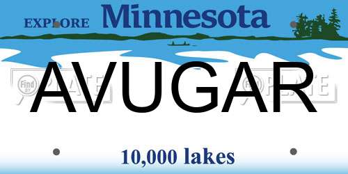 AVUGAR Minnesota License Plate