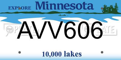 AVV606 Minnesota License Plate