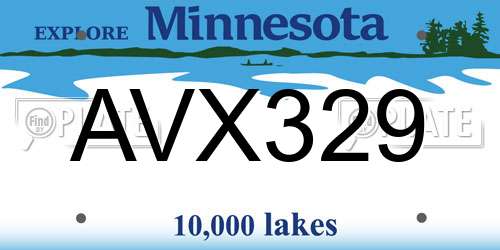 AVX329 Minnesota License Plate