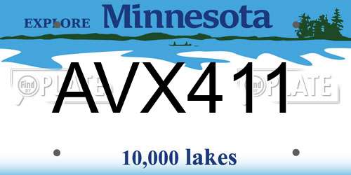 AVX411 Minnesota License Plate