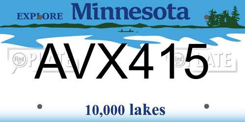 AVX415 Minnesota License Plate