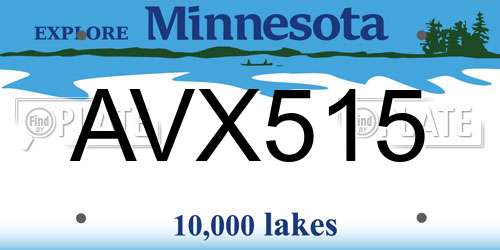 AVX515 Minnesota License Plate