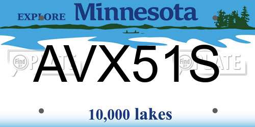 AVX51S Minnesota License Plate