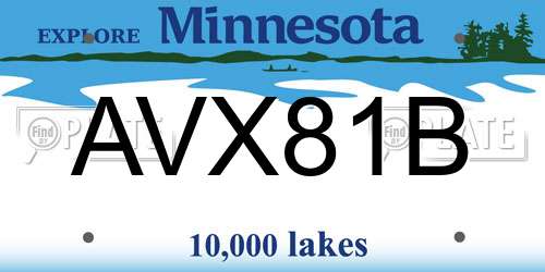 AVX81B Minnesota License Plate