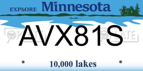 AVX81S Minnesota License Plate