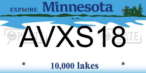 AVXS18 Minnesota License Plate