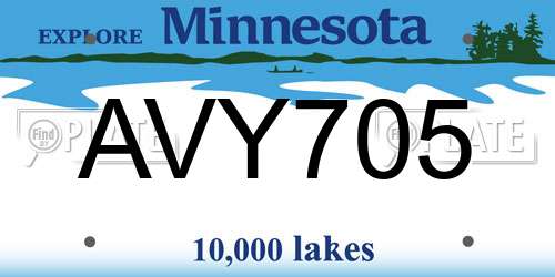 AVY705 Minnesota License Plate