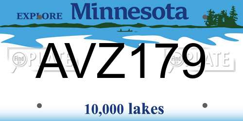 AVZ179 Minnesota License Plate