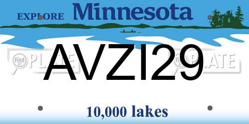 AVZI29 Minnesota License Plate