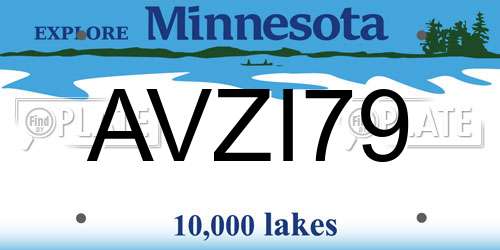 AVZI79 Minnesota License Plate