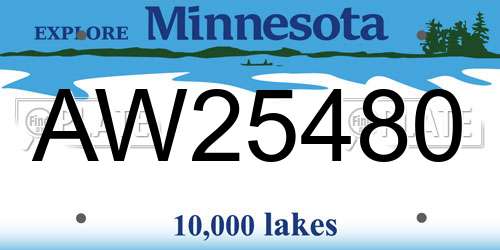 AW25480 Minnesota License Plate