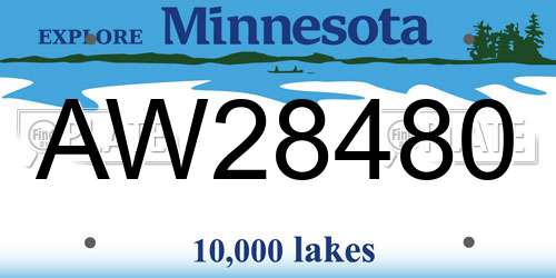 AW28480 Minnesota License Plate
