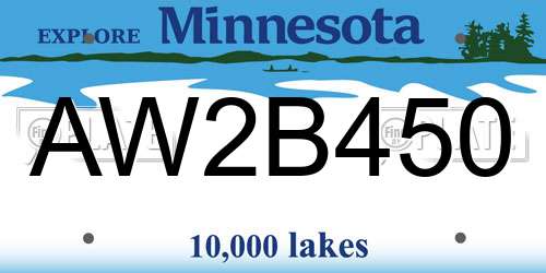 AW2B450 Minnesota License Plate