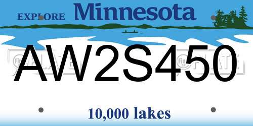 AW2S450 Minnesota License Plate